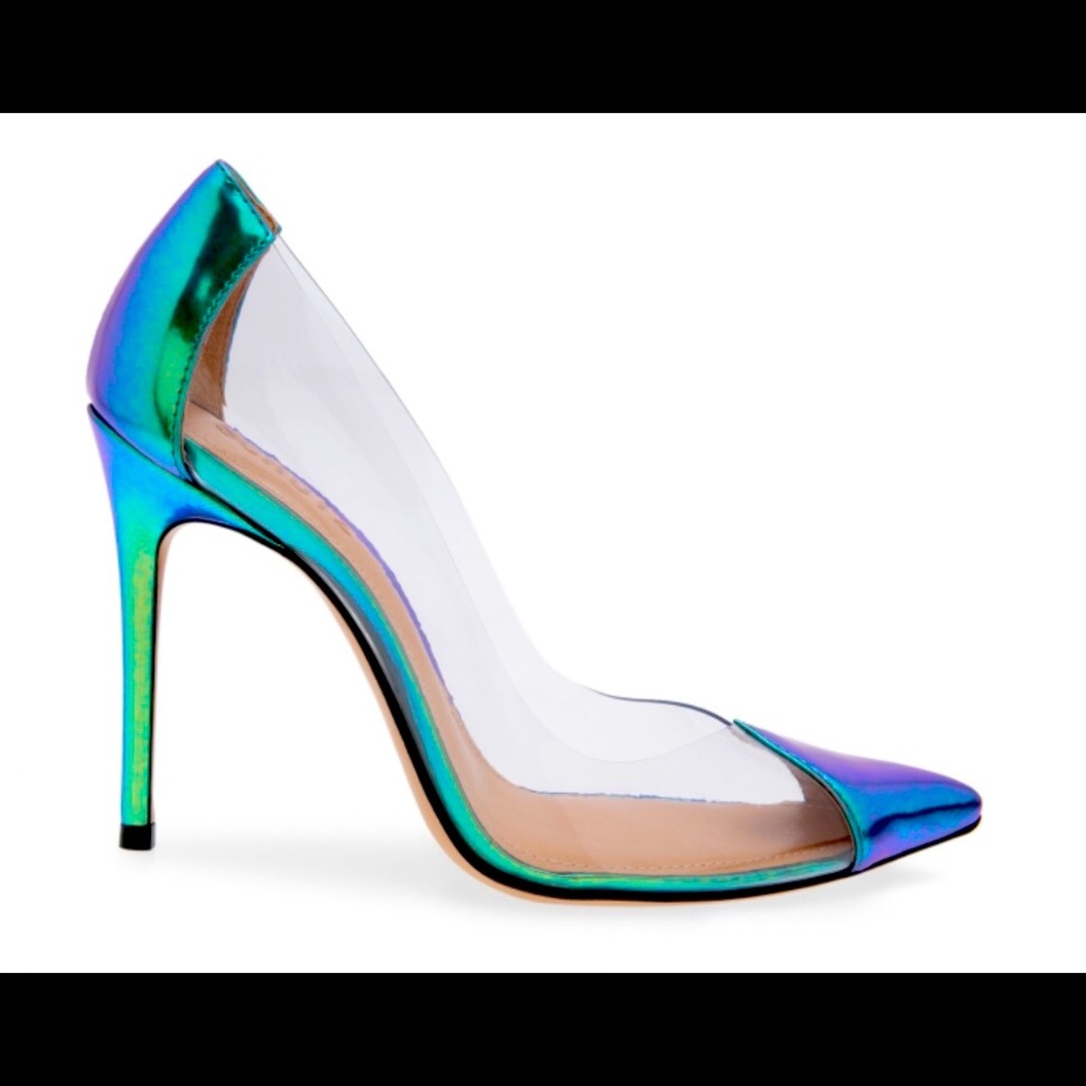 Shultz Cendi Iridescent PVC Mermaid Pumps 4” Heel